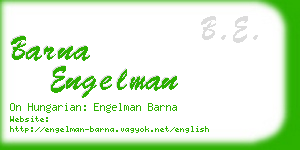 barna engelman business card